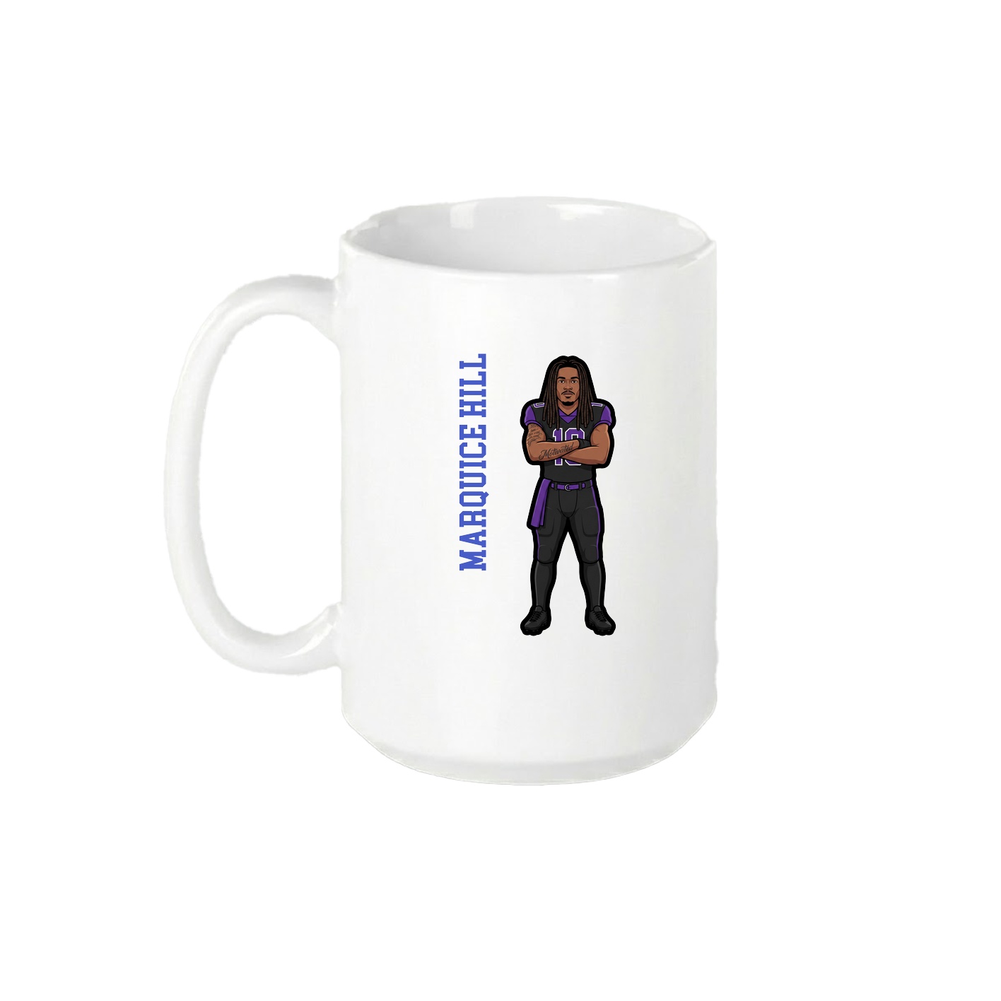 15oz Coffee Mug — Name Vertical in White