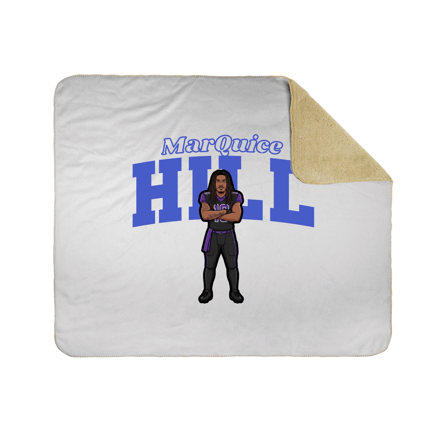 Throw Blanket — Name Arch in White