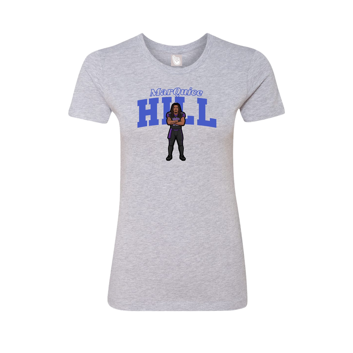 Fitted Women's Tee — Name Arch in Grey