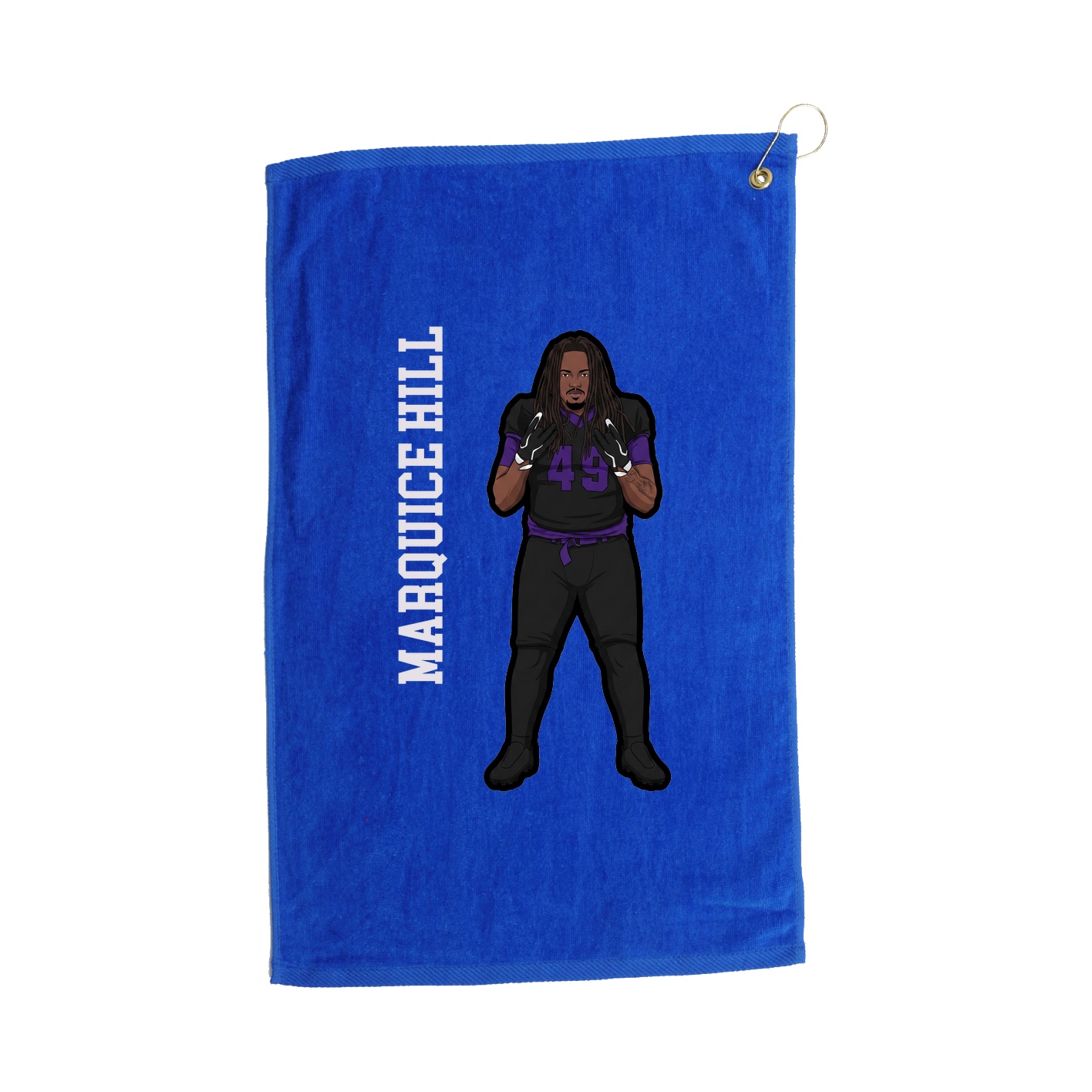 Golf Towel — Name Vertical in Royal