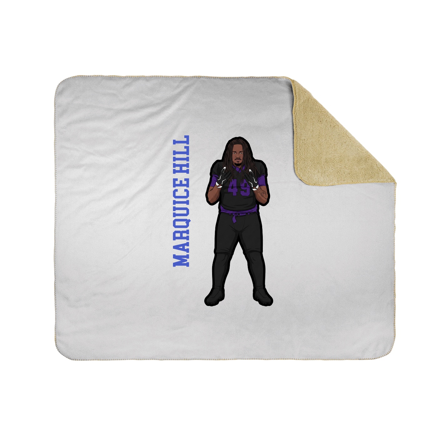 Throw Blanket — Name Vertical in White