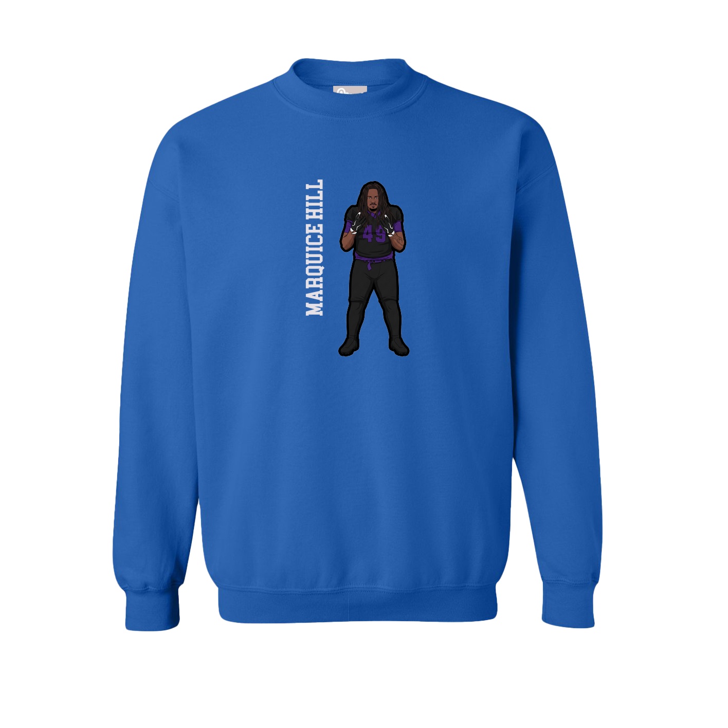 Fleece Crew — Name Vertical in Royal