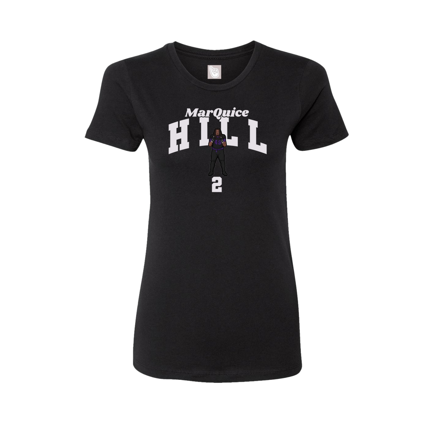 Fitted Women's Tee — Signature Arch in Black