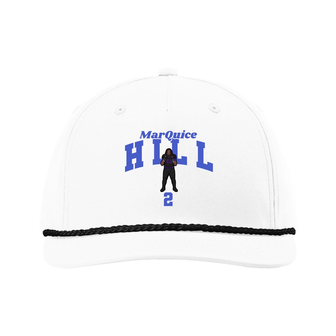 Five-Panel Classic Rope Cap — Signature Arch in White