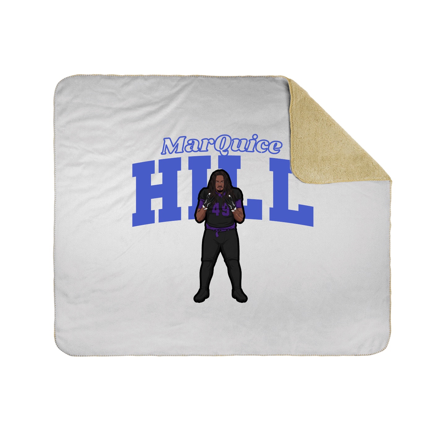 Throw Blanket — Name Arch in White