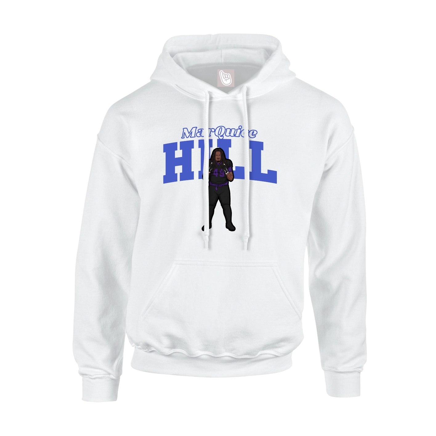 Hoodie — Name Arch in White