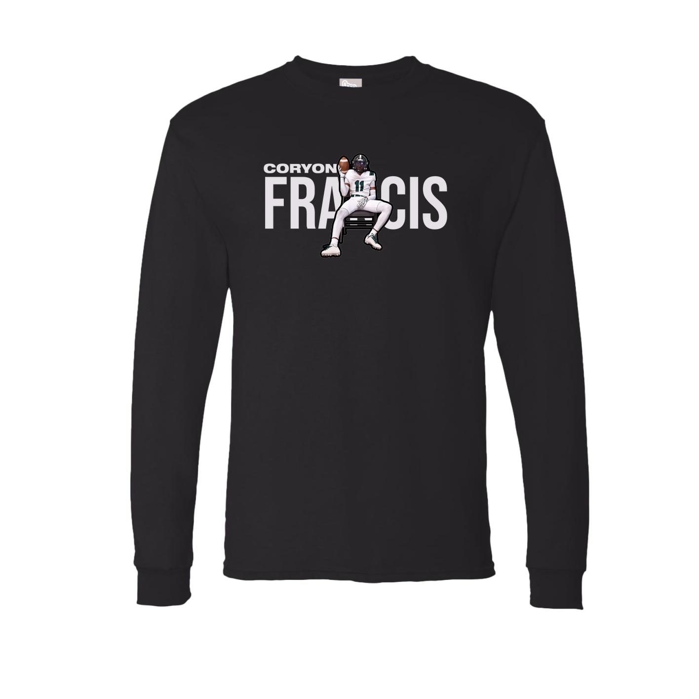 Long Sleeve Tee — Player Name in Black