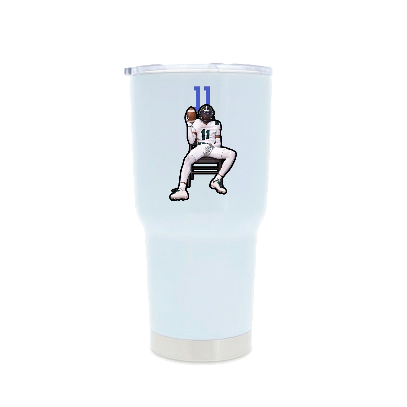 30oz Stainless Steel Tumbler — Number Top in White