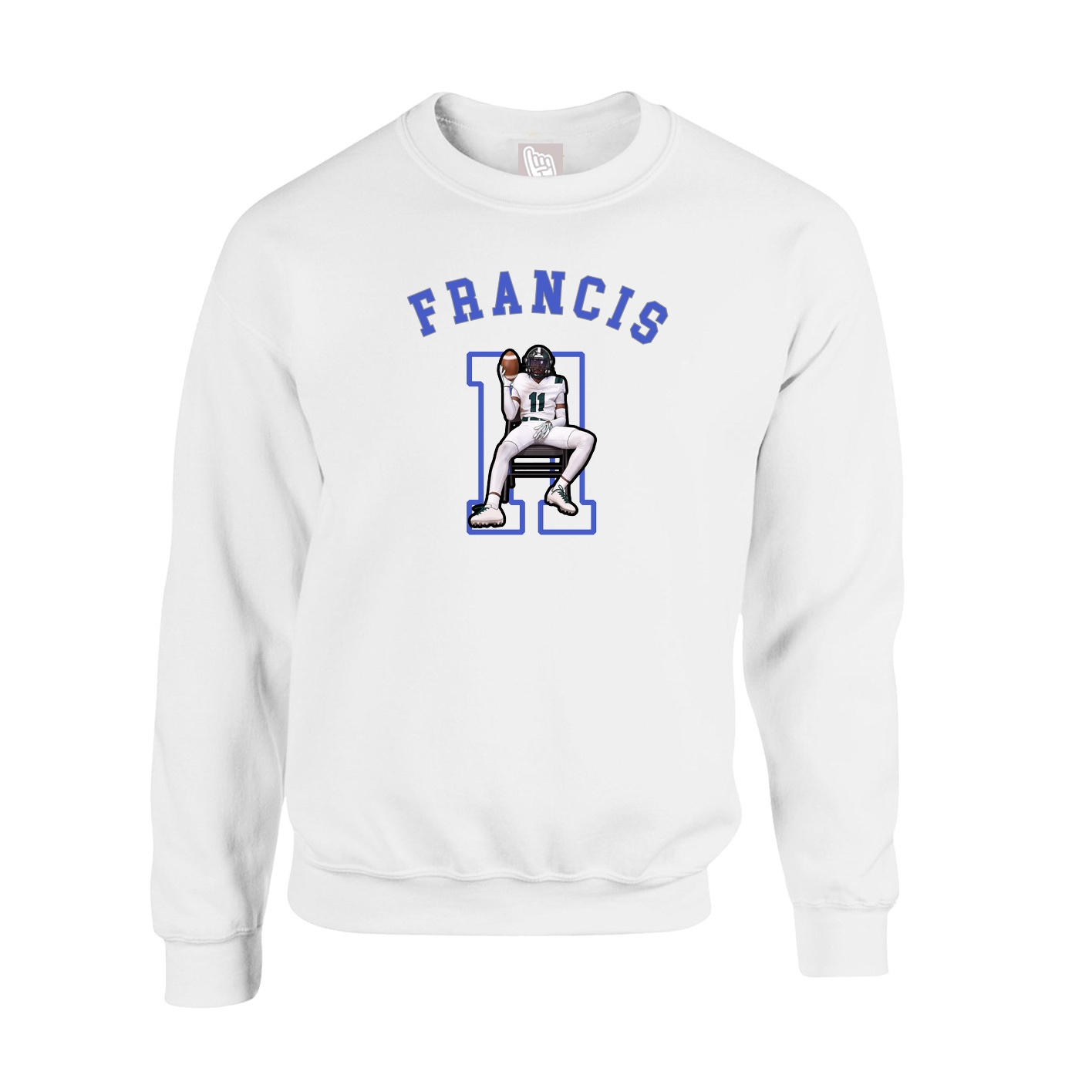 Fleece Crew — Shirsey Arch in White