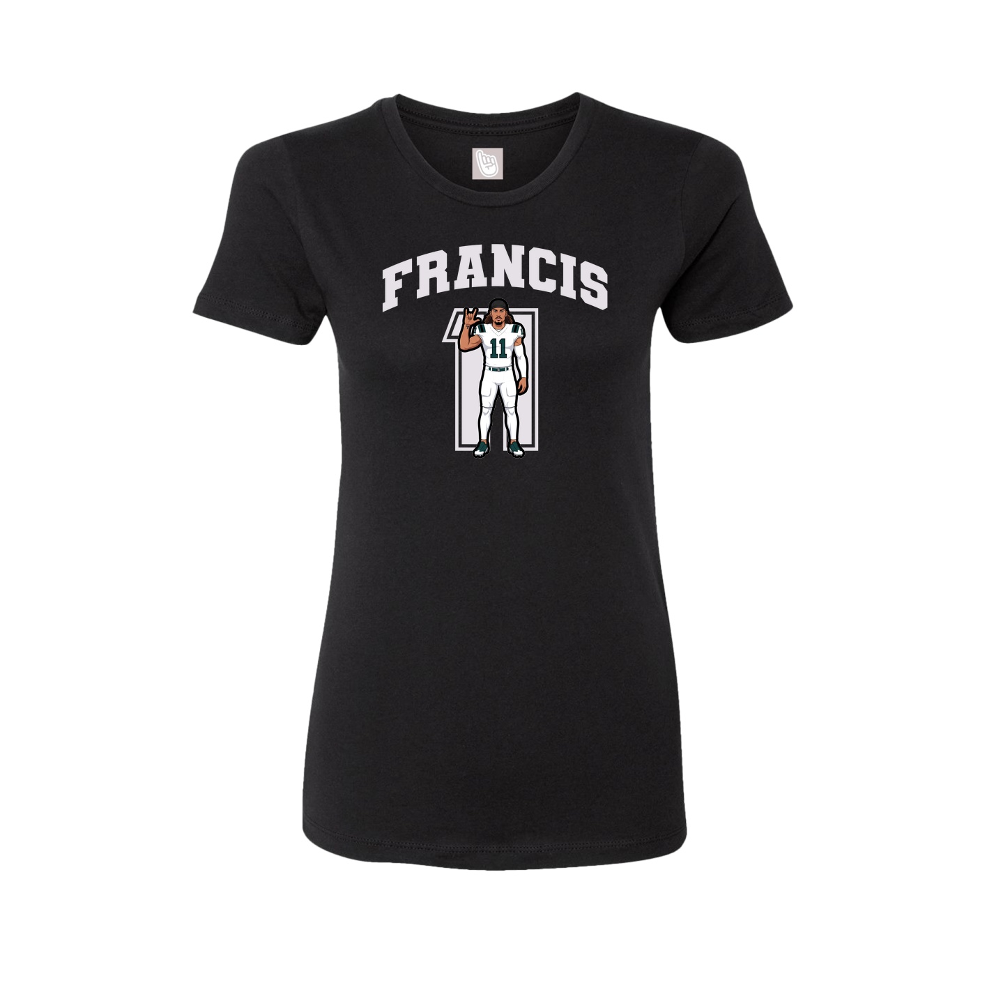 Fitted Women's Tee — Number in Black