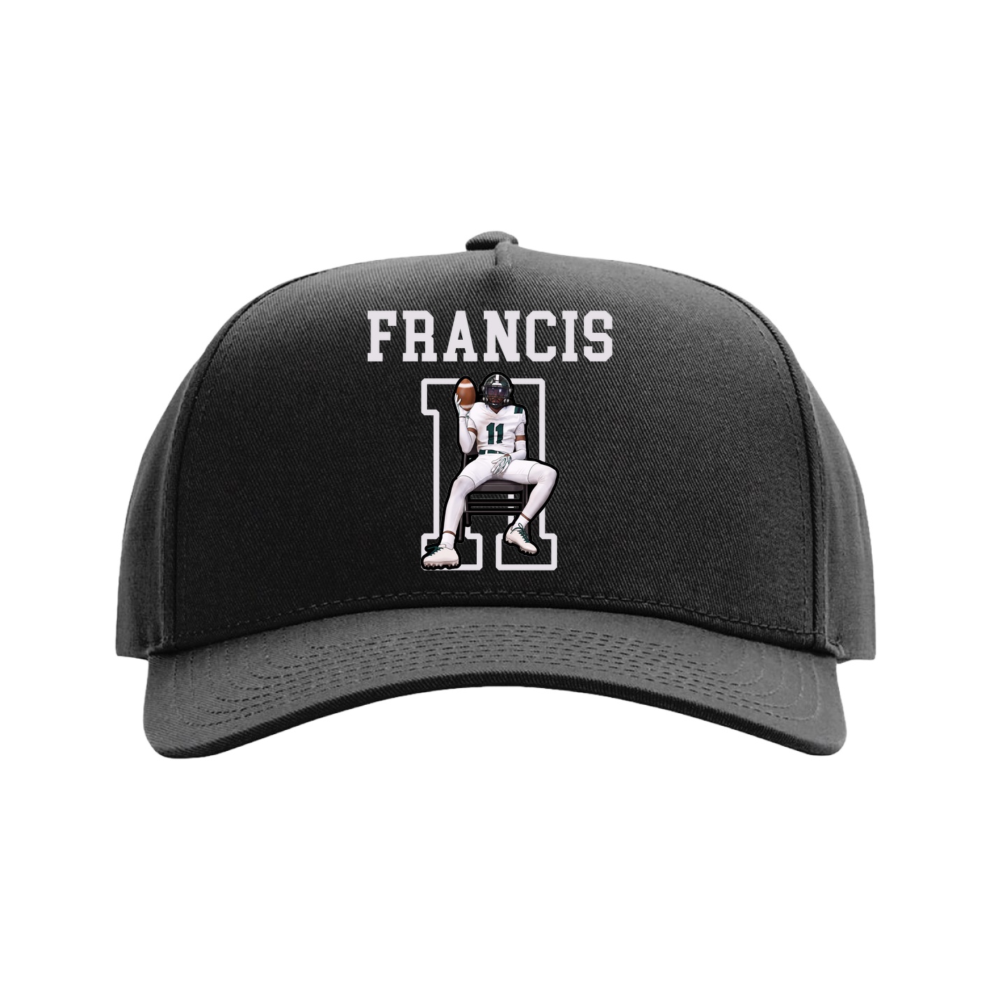 Full Fabric Five-Panel Champ Cap — Shirsey in Black
