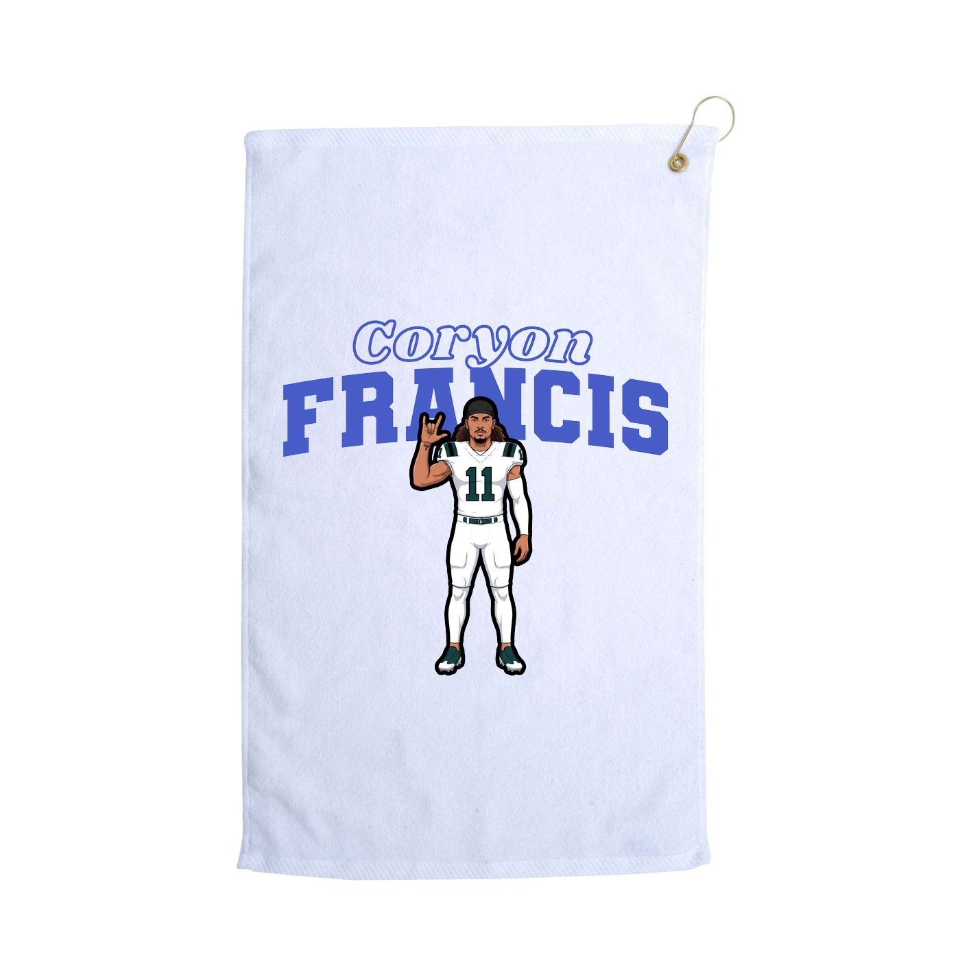 Golf Towel — Name Arch in White