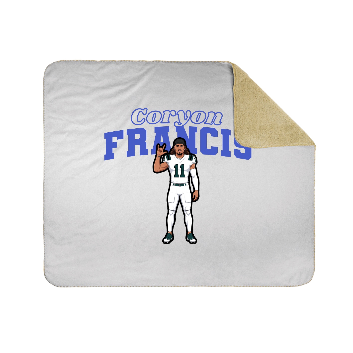 Throw Blanket — Name Arch in White