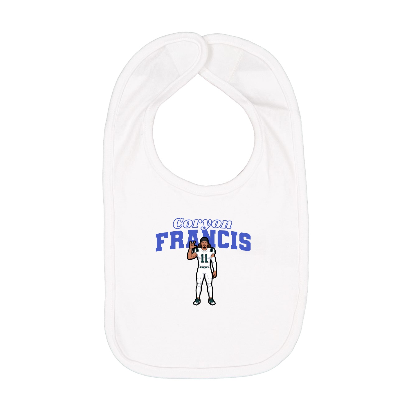 Infant Bib — Name Arch in White