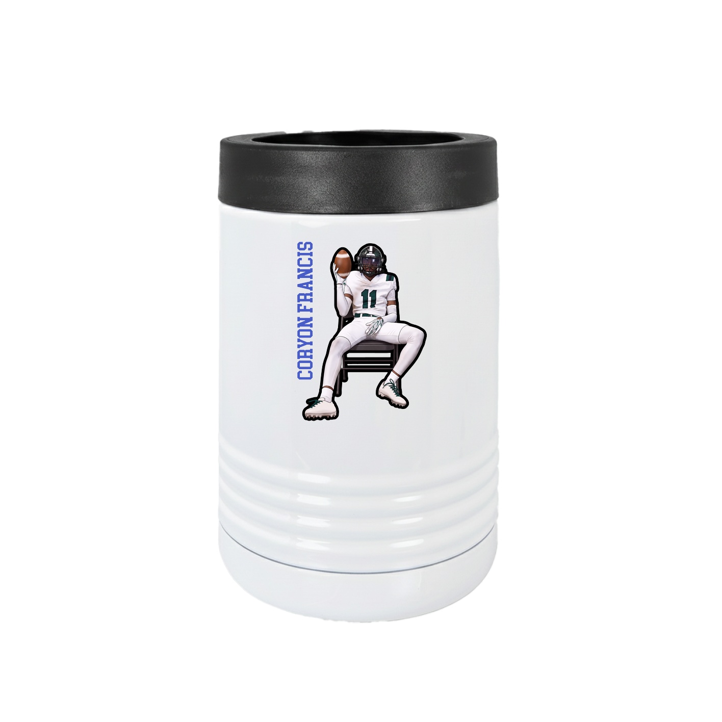 Beverage Holder — Name Vertical in White