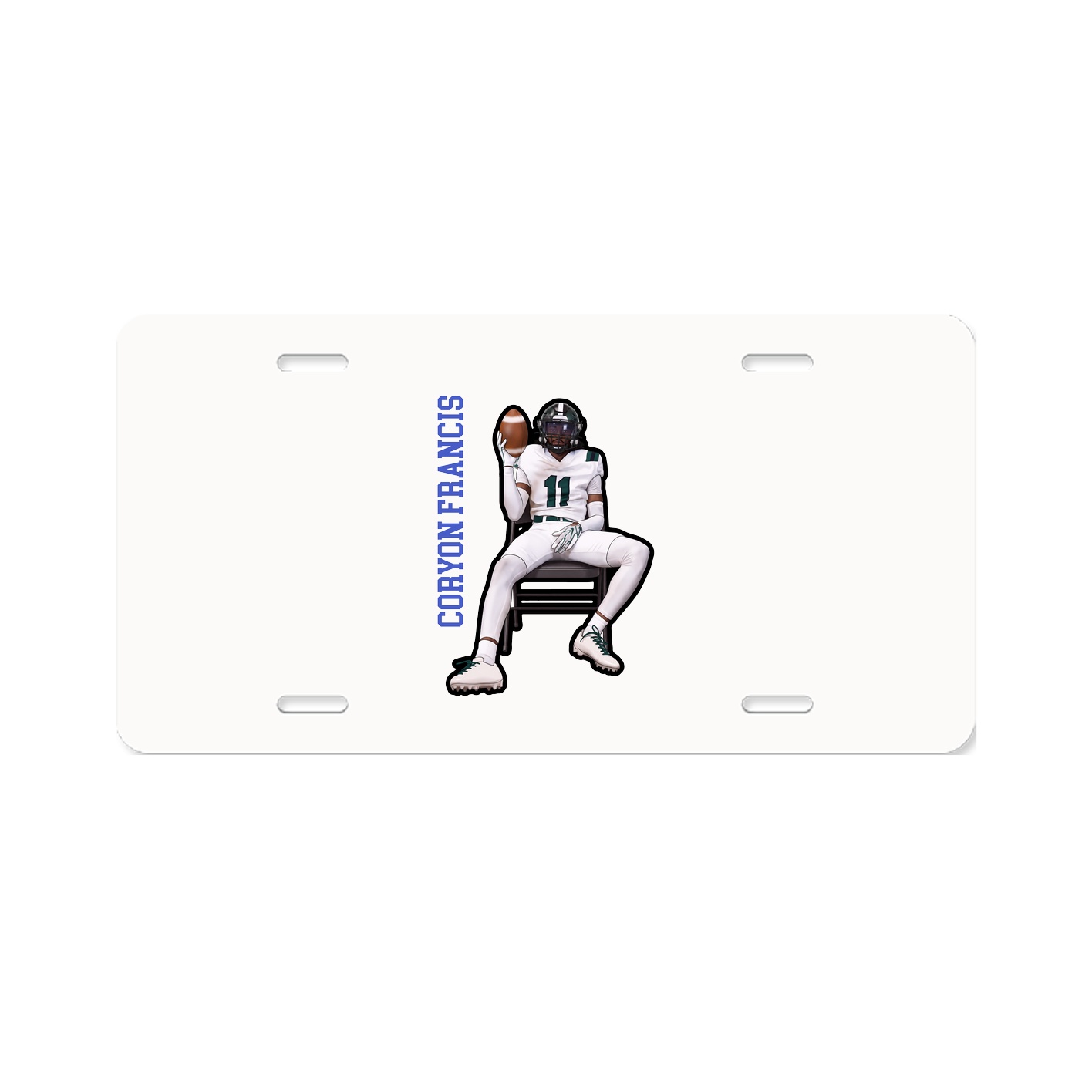 License Plate — Name Vertical in Classic