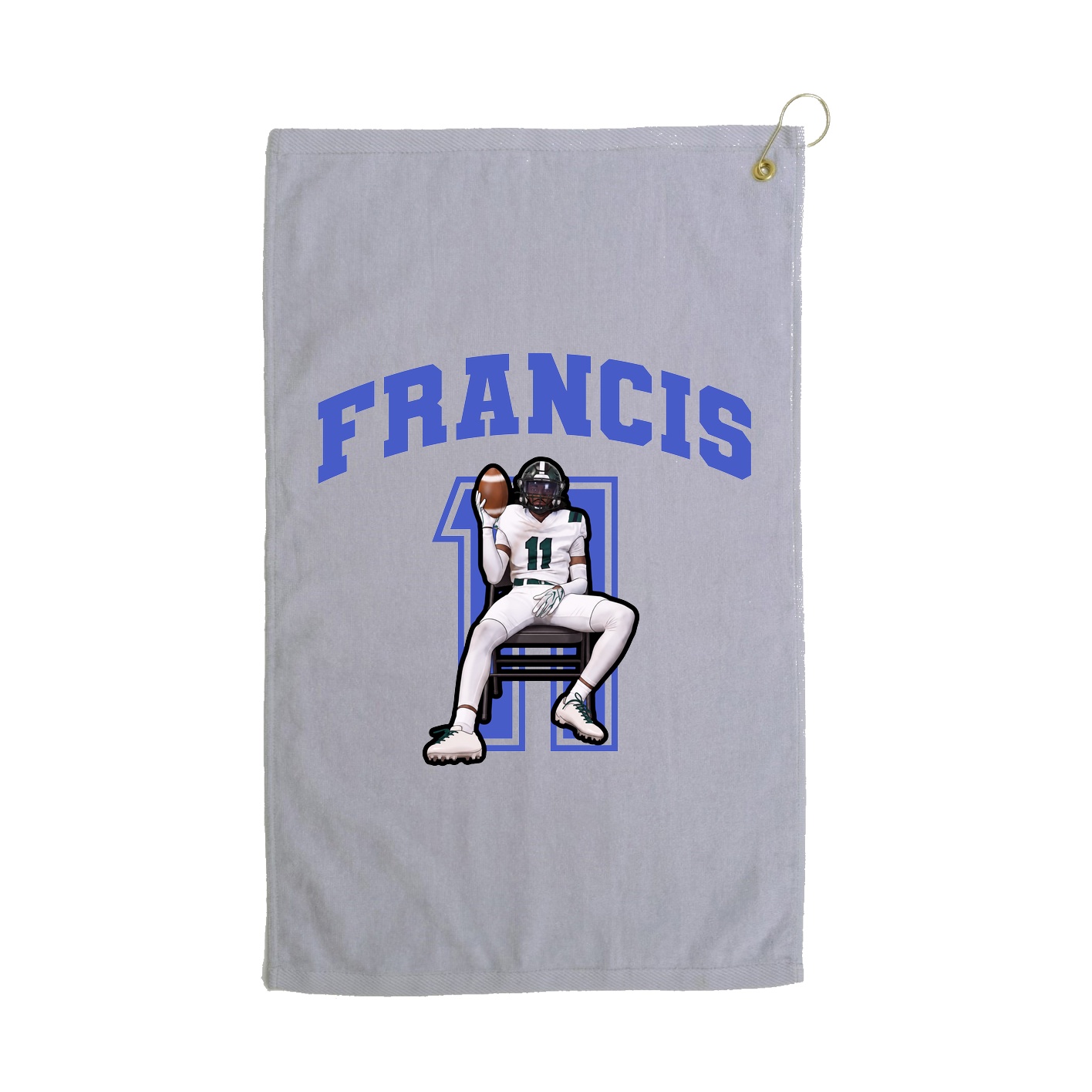 Golf Towel — Number in Grey