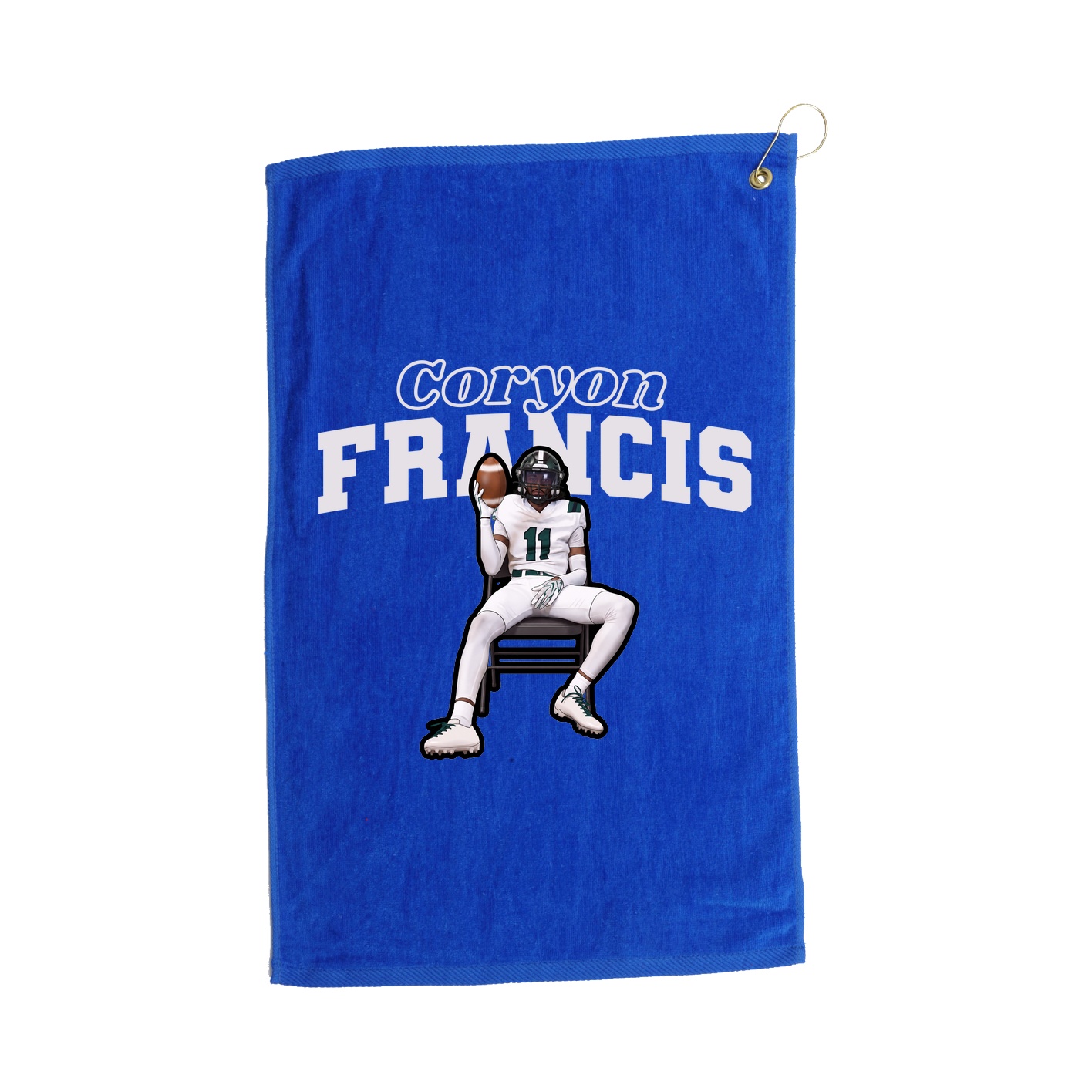 Golf Towel — Name Arch in Royal