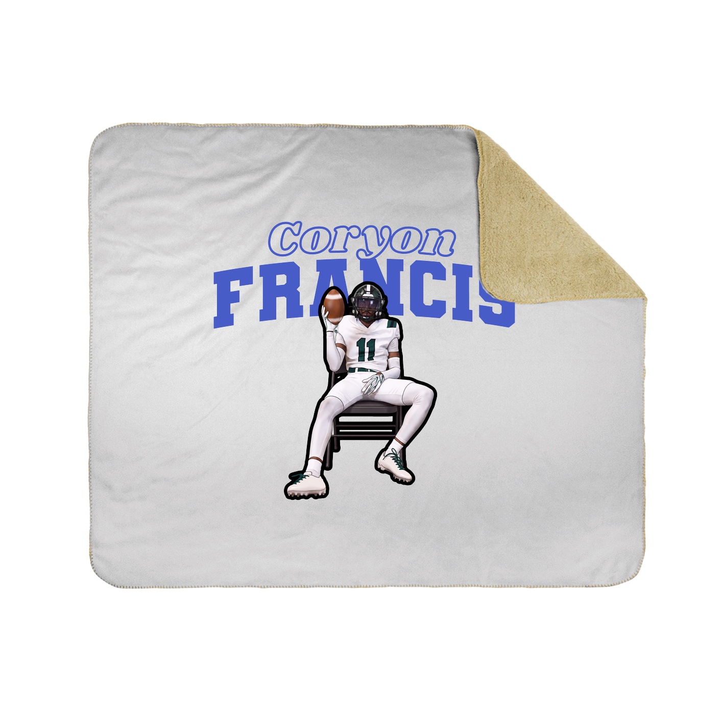 Throw Blanket — Name Arch in White
