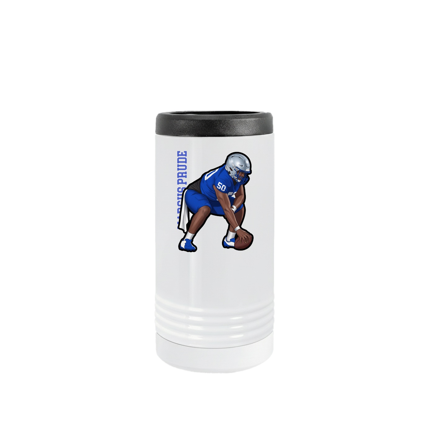 Slim Beverage Holder — Name Vertical in White