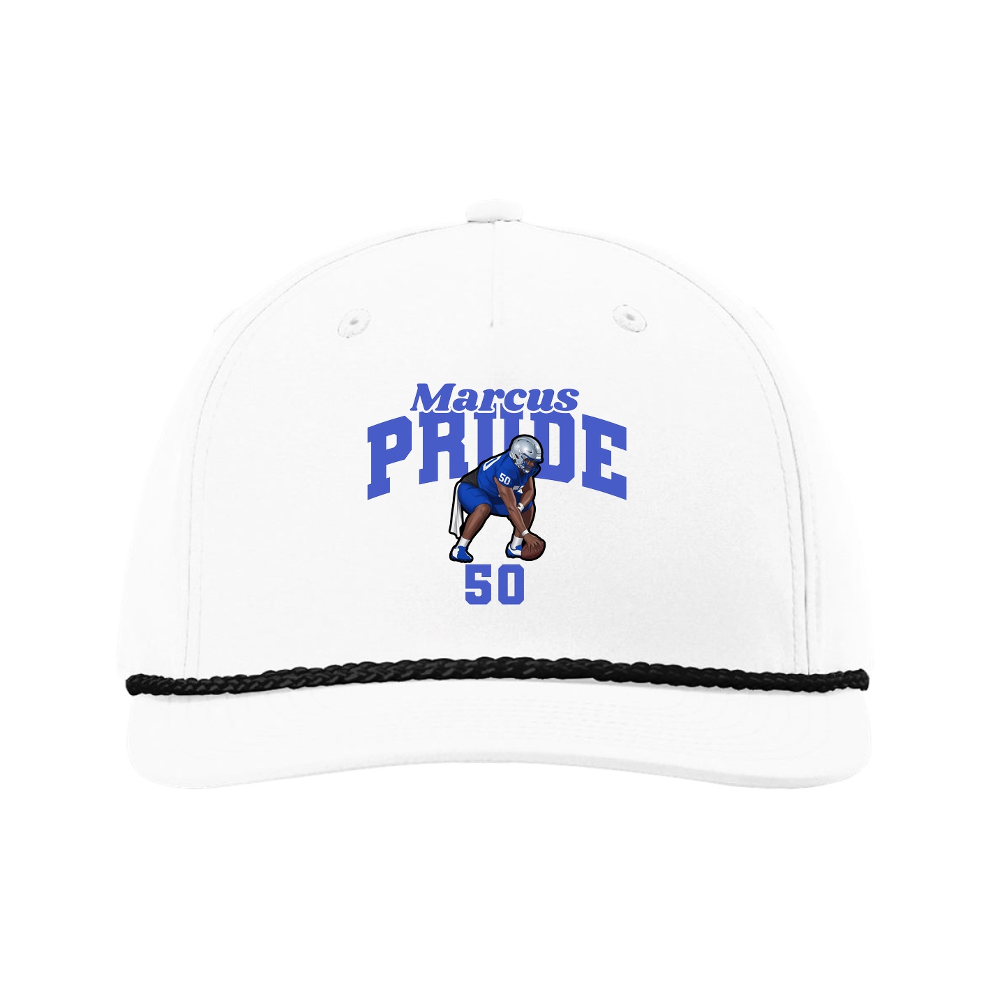 Five-Panel Classic Rope Cap — Signature Arch in White