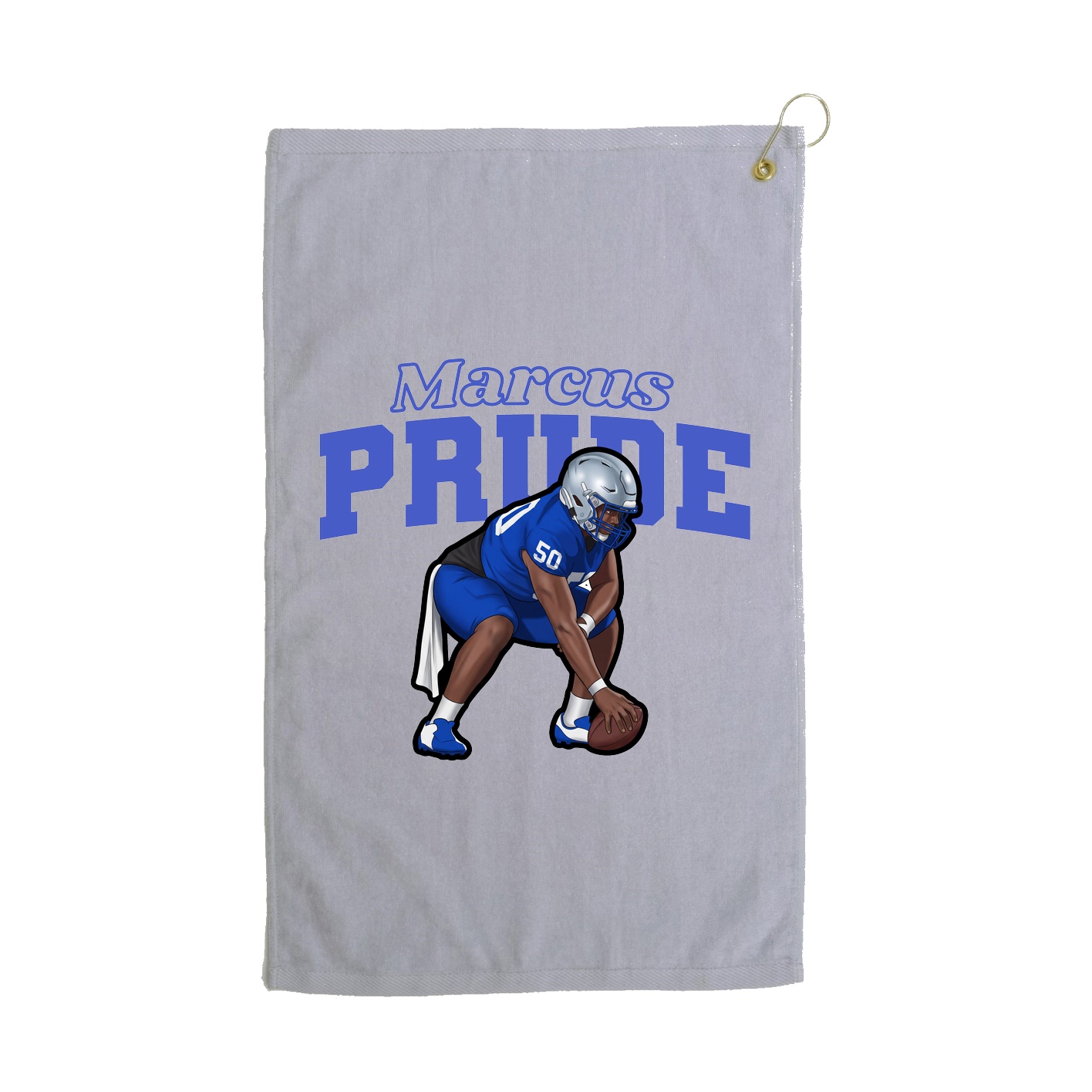 Golf Towel — Name Arch in Grey