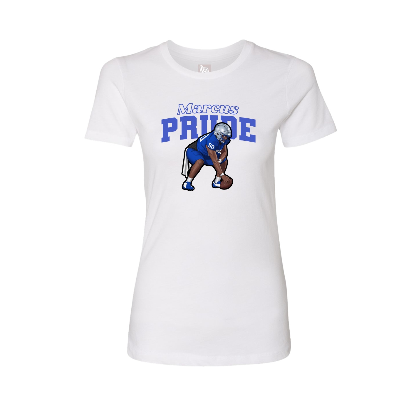 Fitted Women's Tee — Name Arch in White