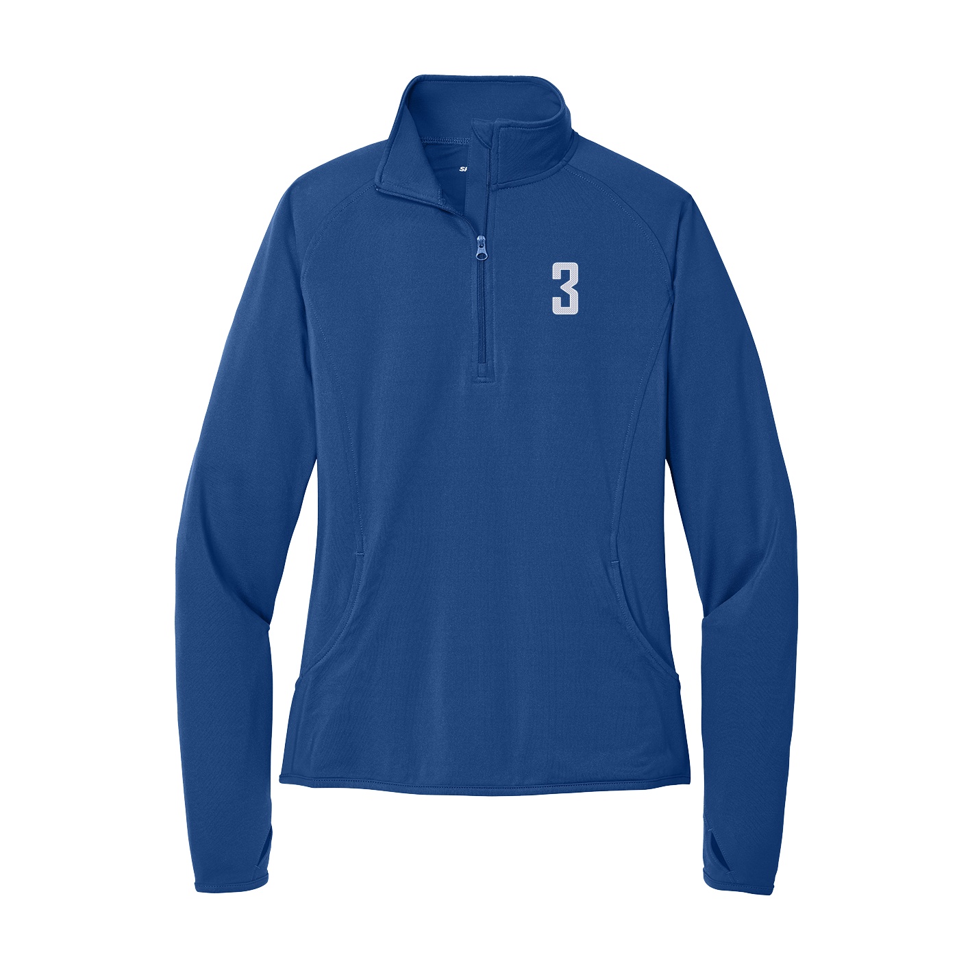 Women's Q-Zip Pullover — Front Shirsy in Royal