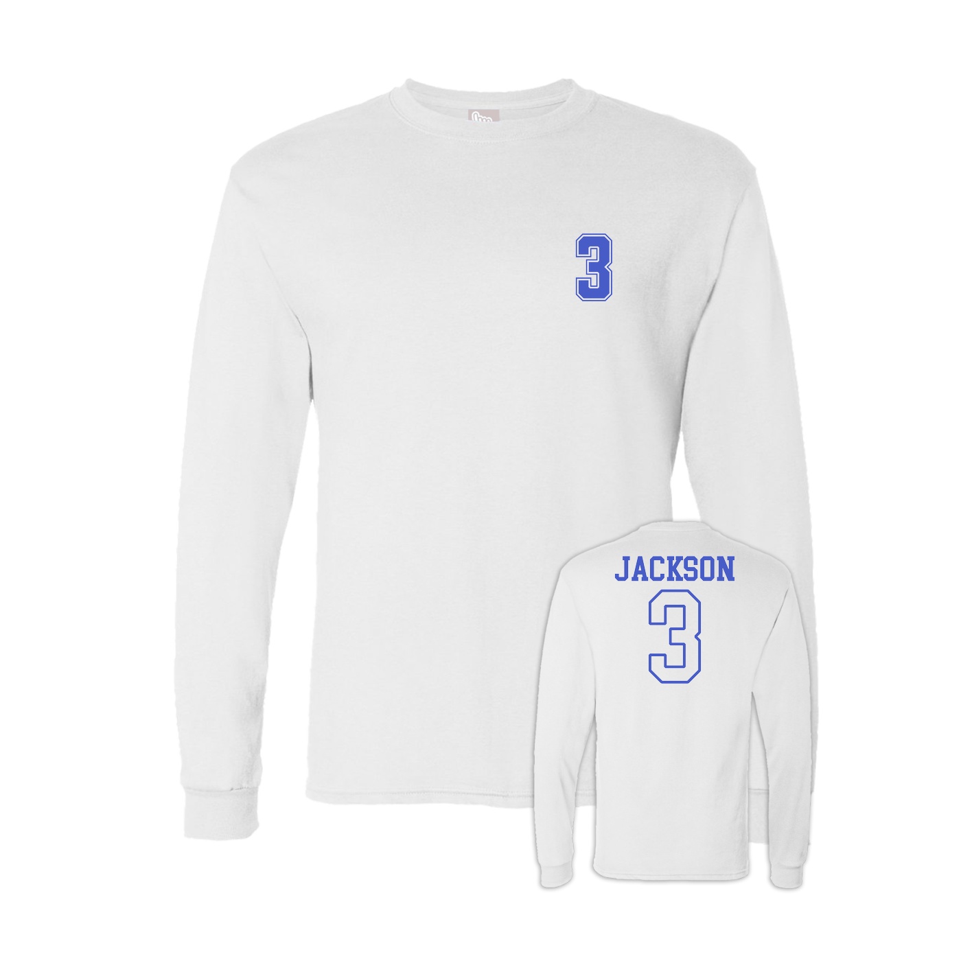 Long Sleeve Tee — Chest Back in White