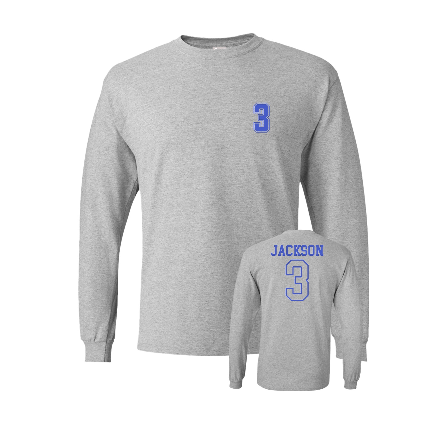 Long Sleeve Tee — Chest Back in Grey