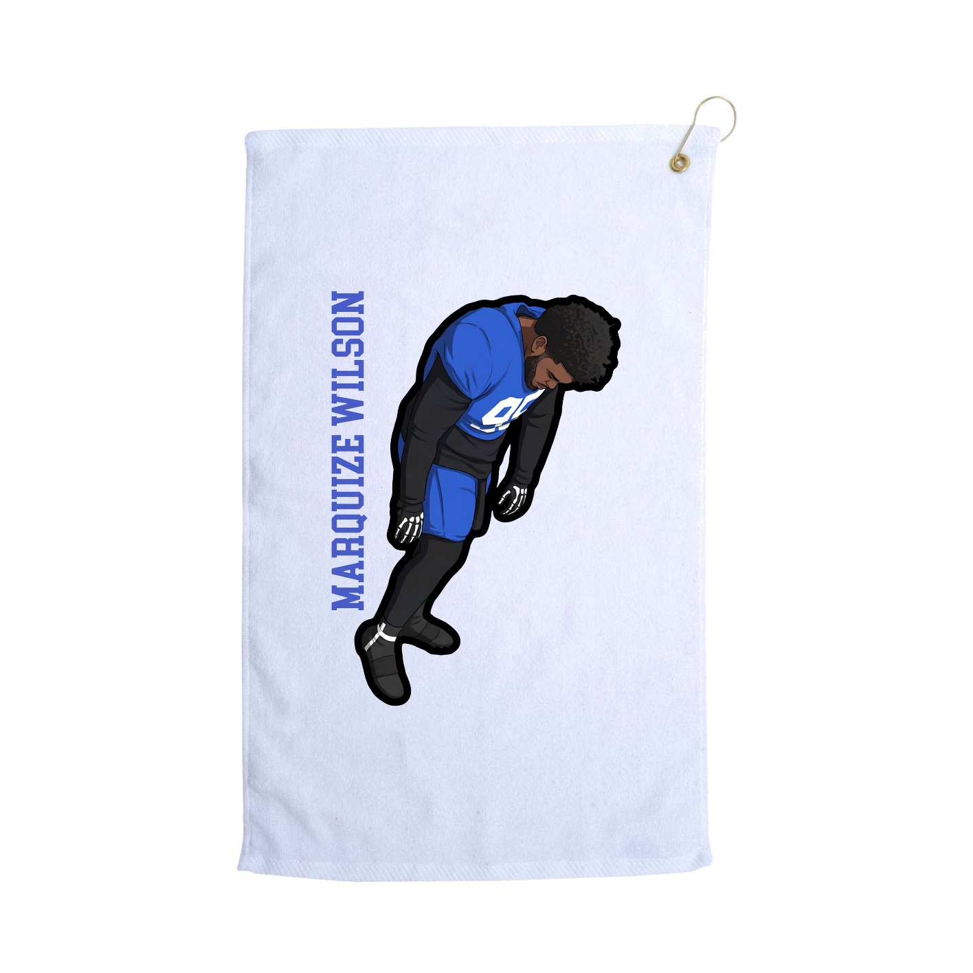 Golf Towel — Name Vertical in White