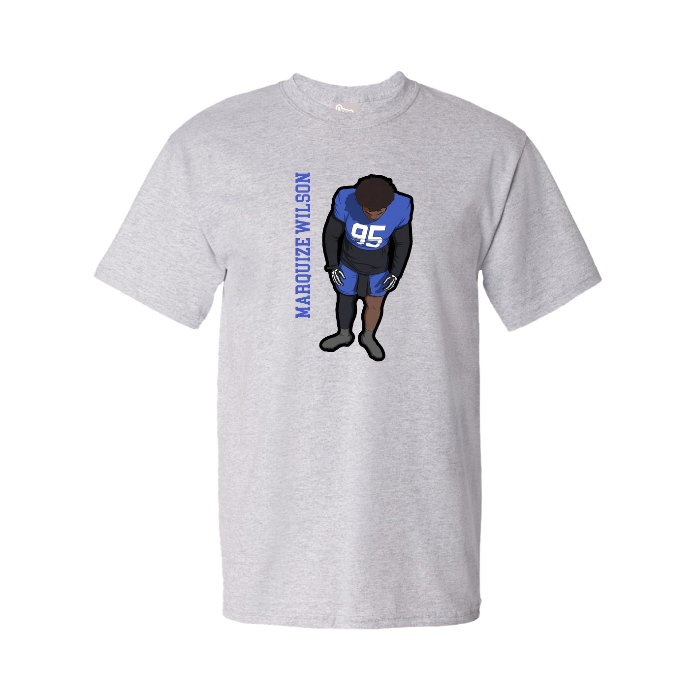 Youth Tee — Name Vertical in Grey