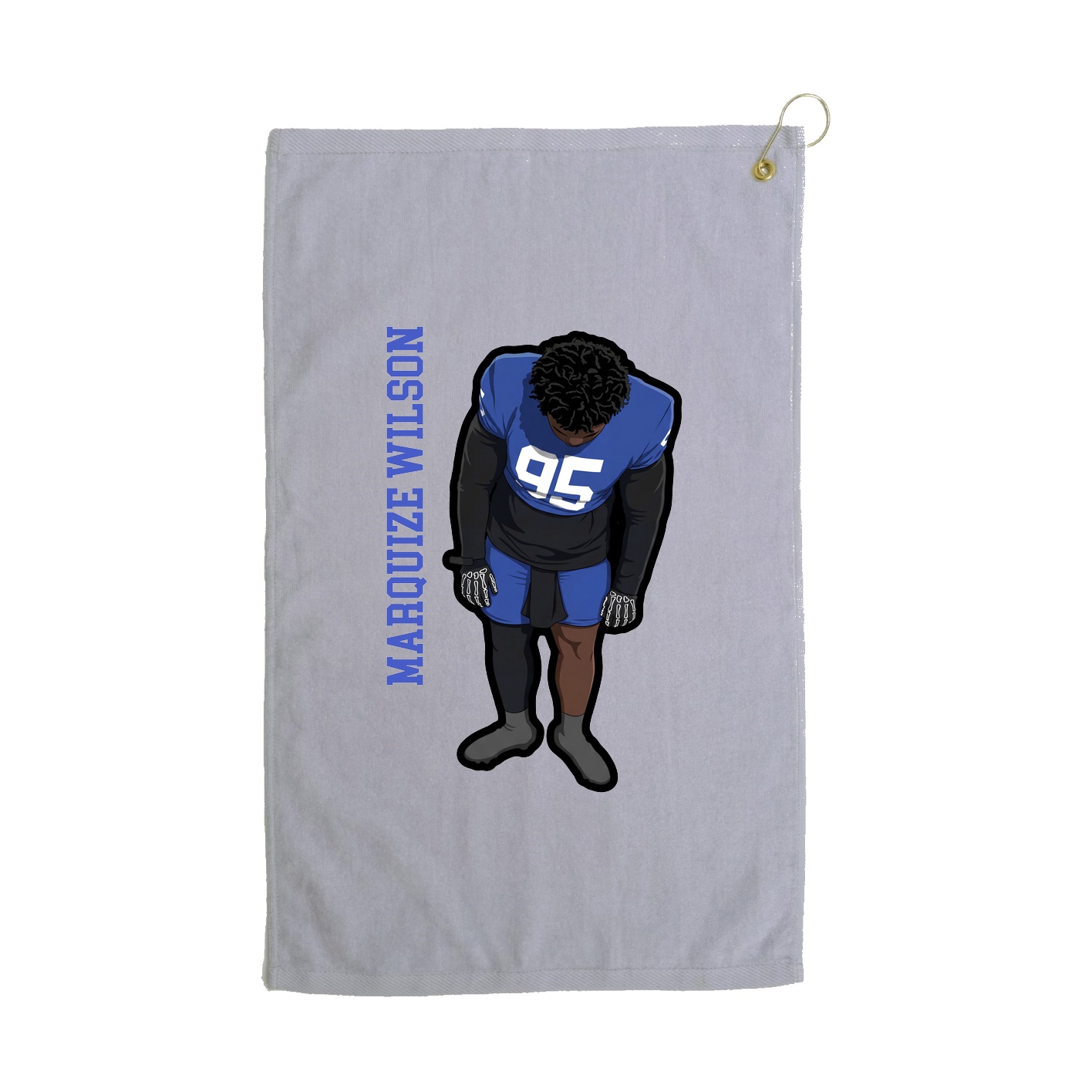 Golf Towel — Name Vertical in Grey