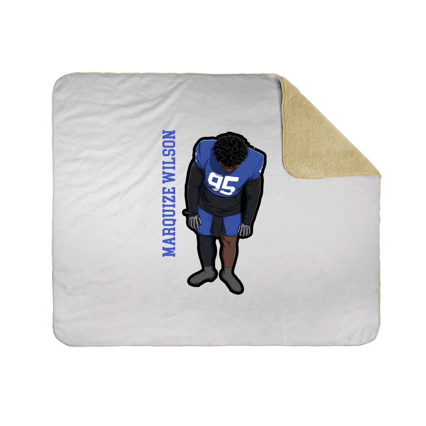 Throw Blanket — Name Vertical in White