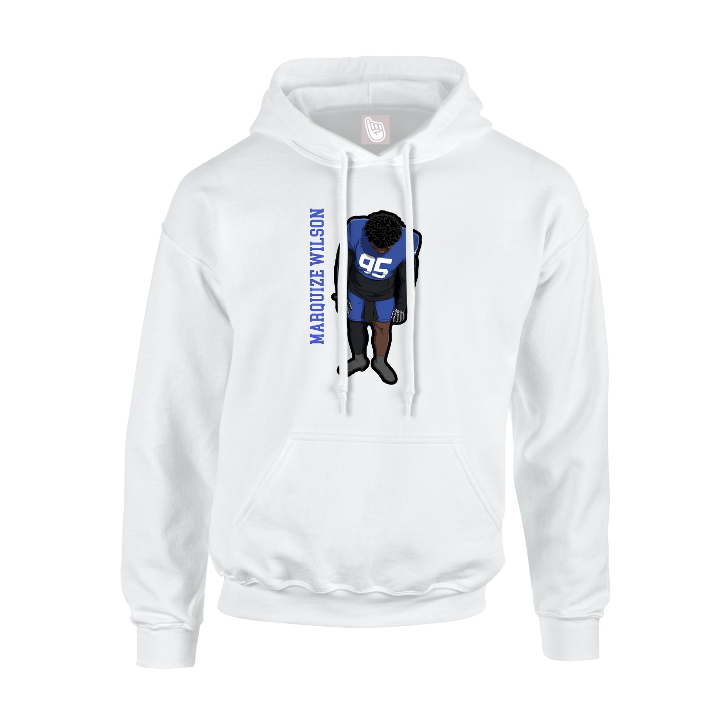 Youth Hoodie — Name Vertical in White