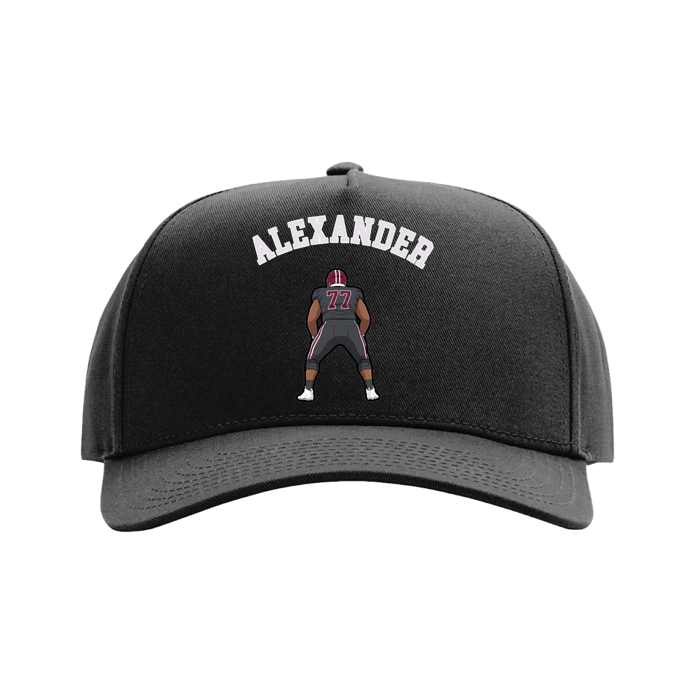 Full Fabric Five-Panel Champ Cap — Shirsey Arch in Black