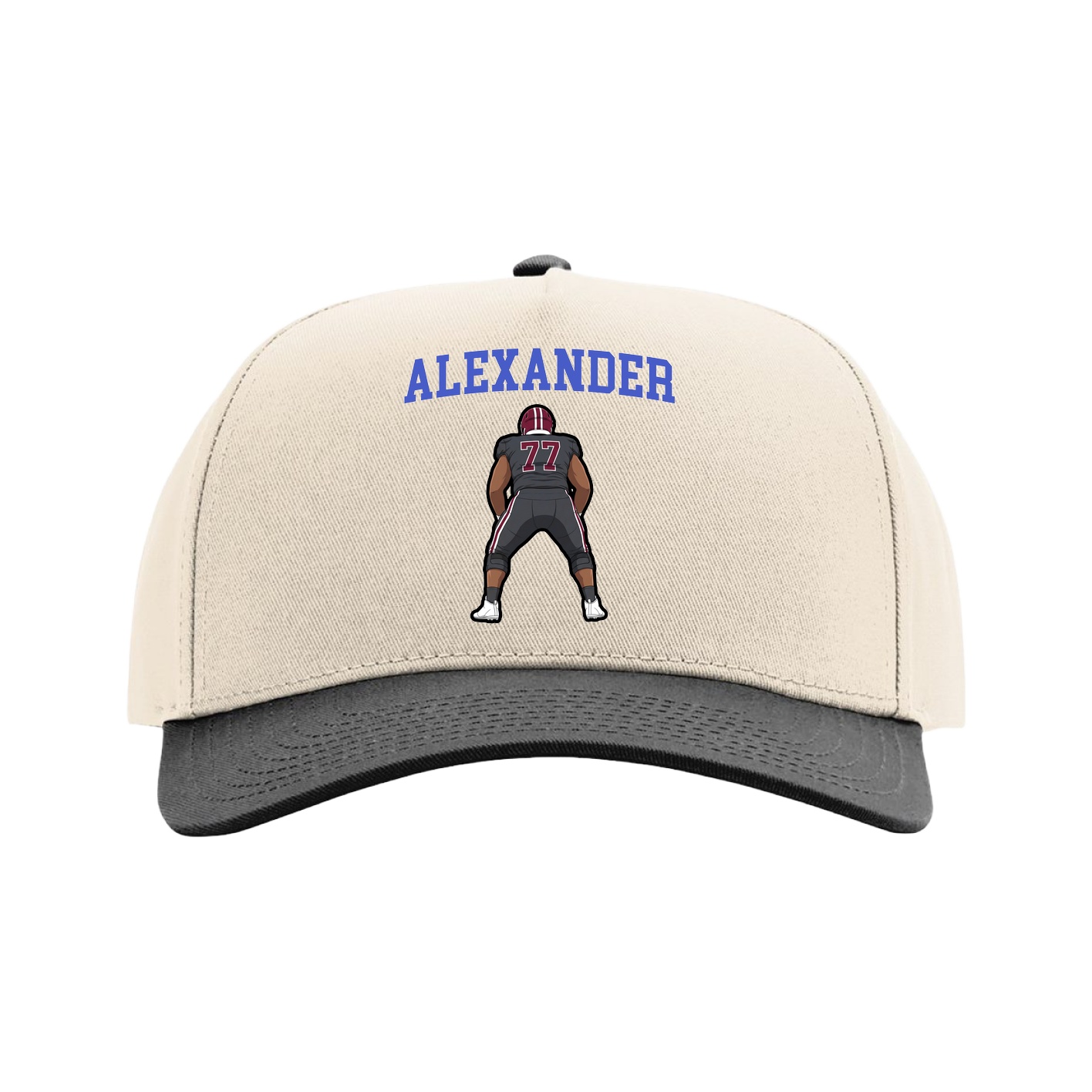 Full Fabric Five-Panel Champ Cap — Shirsey in Cream/Black