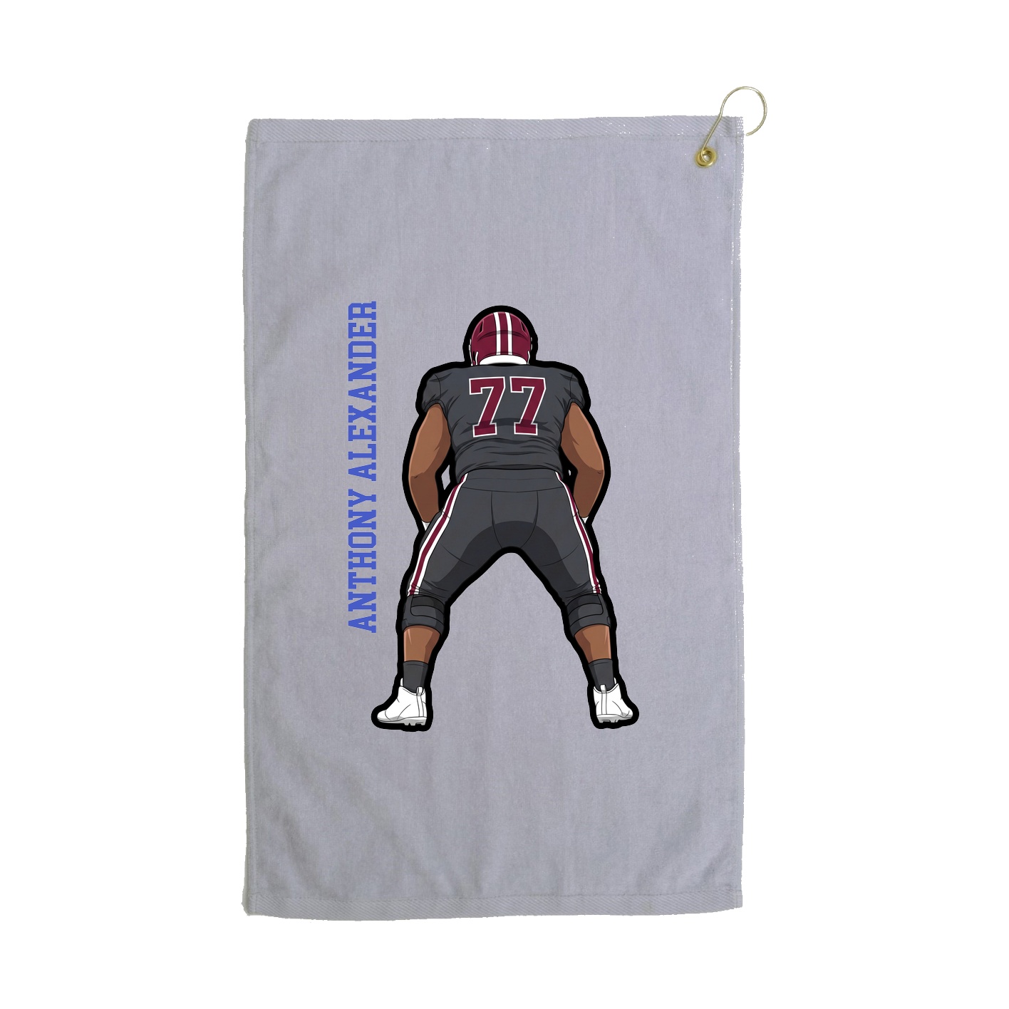 Golf Towel — Name Vertical in Grey