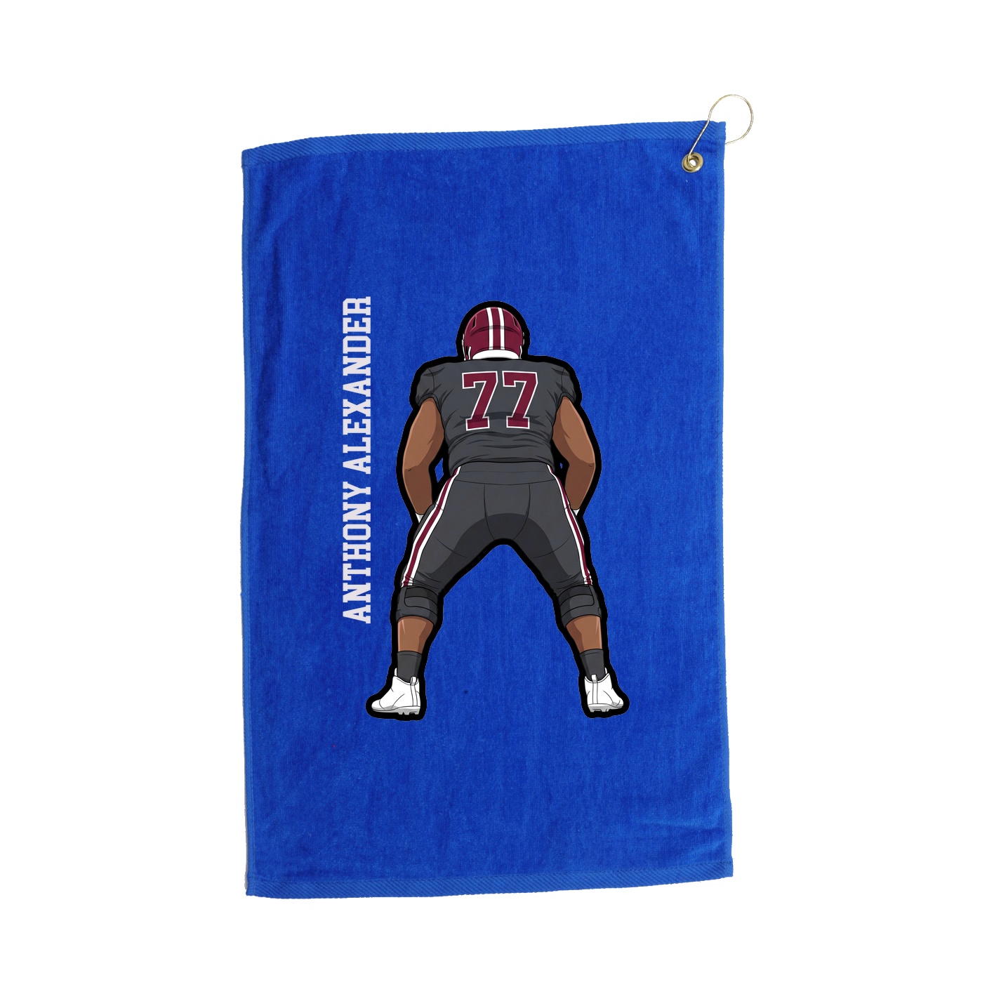 Golf Towel — Name Vertical in Royal
