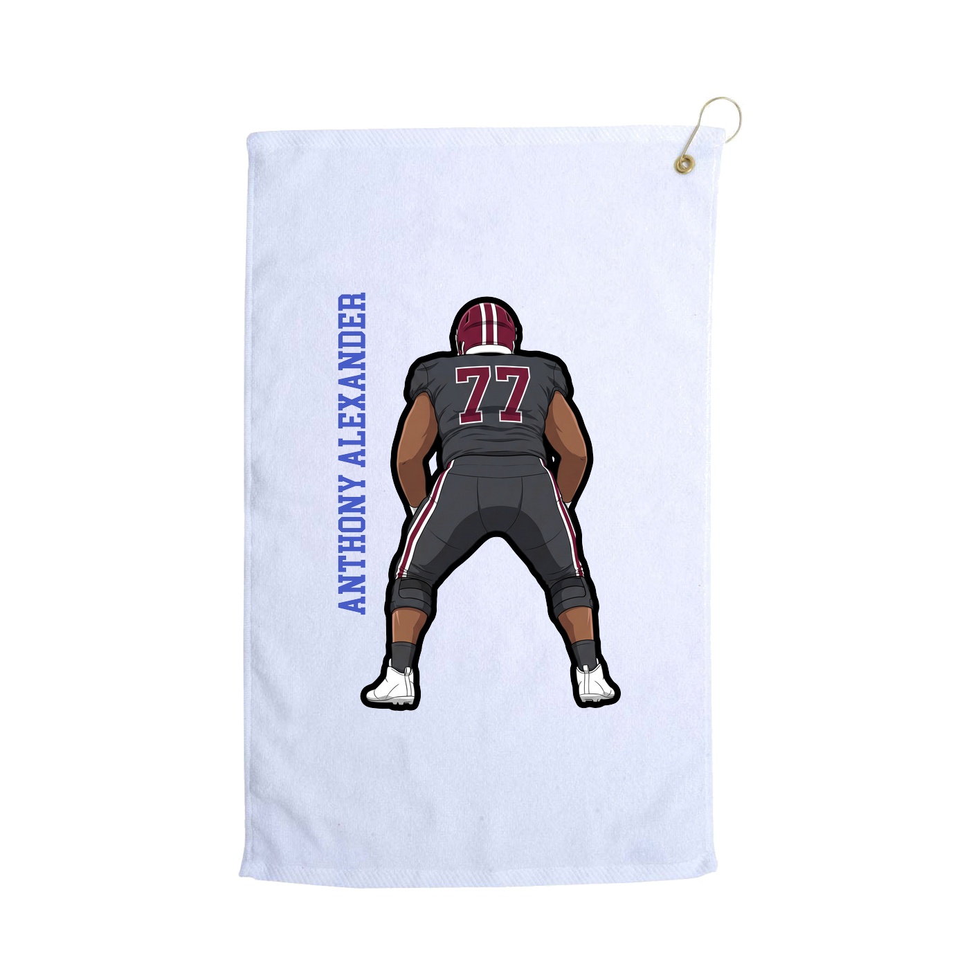 Golf Towel — Name Vertical in White
