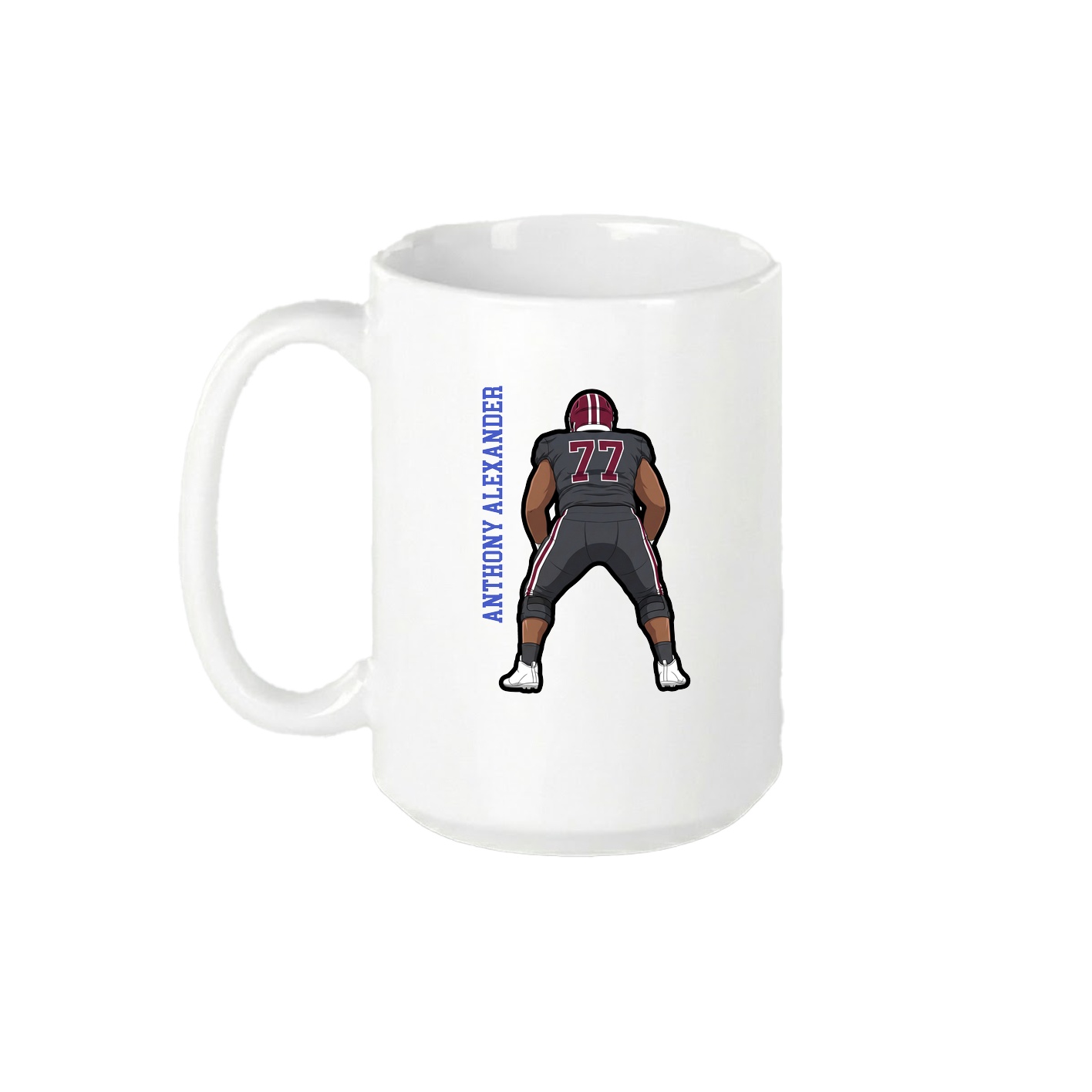 15oz Coffee Mug — Name Vertical in White