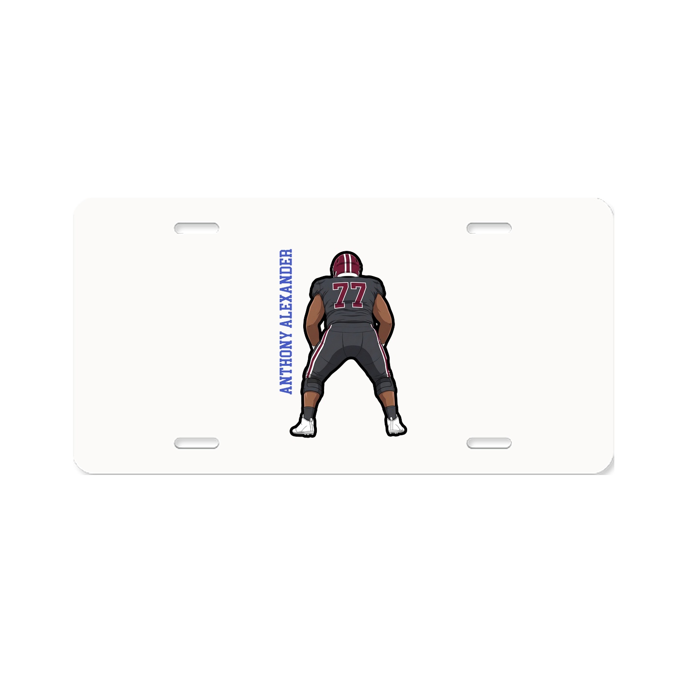 License Plate — Name Vertical in Classic