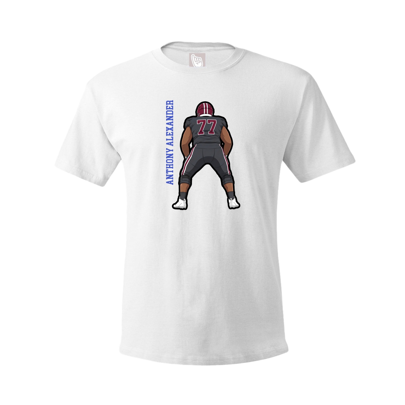 Tee — Name Vertical in White