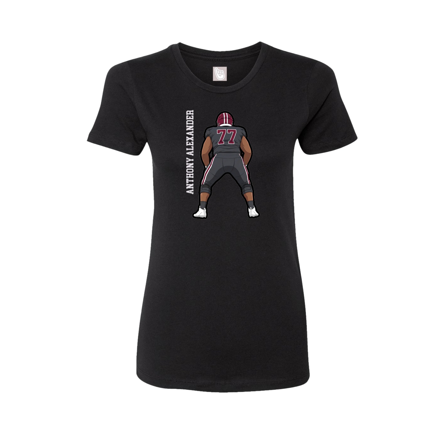 Womens Tee — Name Vertical in Black