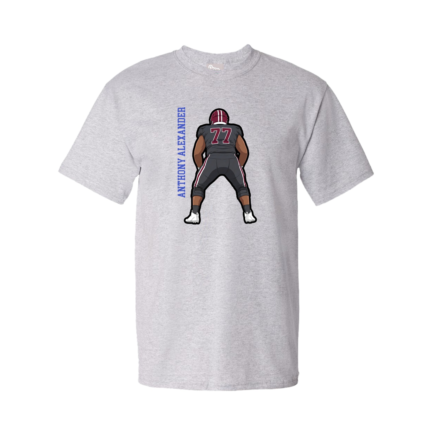 Youth Tee — Name Vertical in Grey