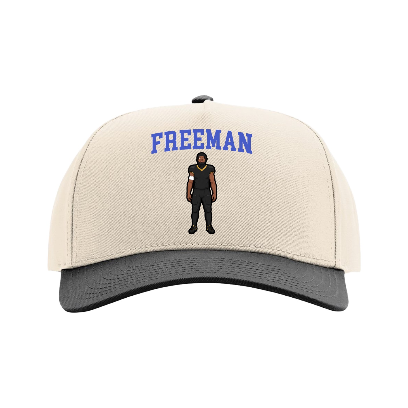 Full Fabric Five-Panel Champ Cap — Shirsey in Cream/Black