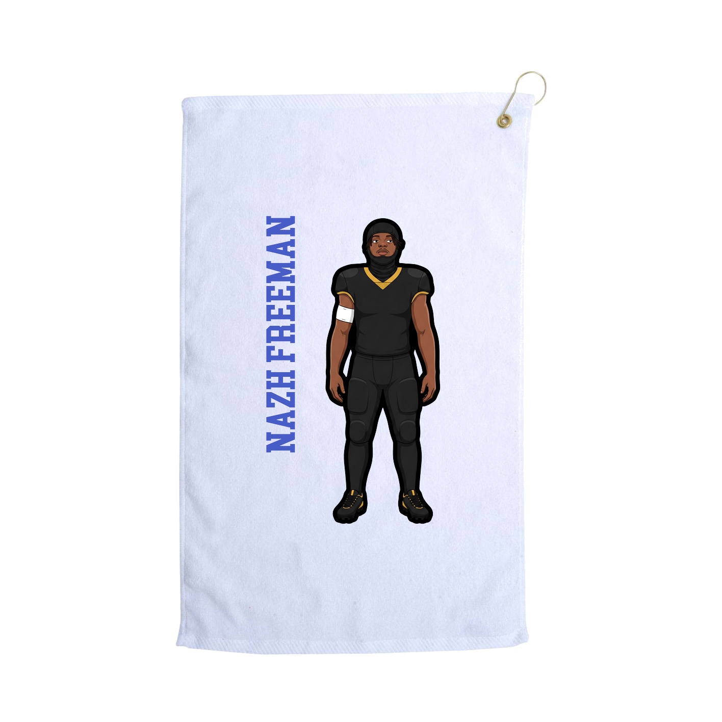 Golf Towel — Name Vertical in White