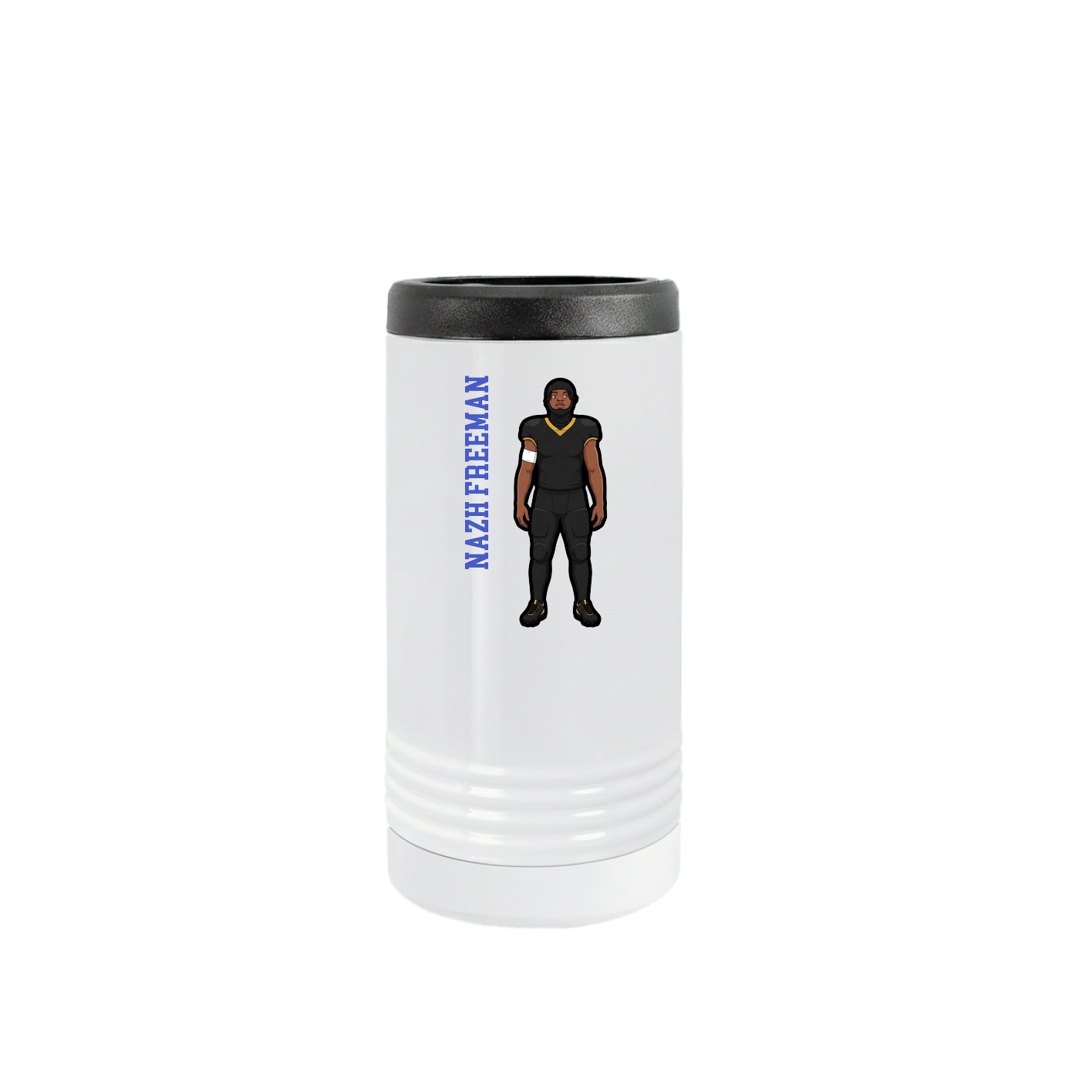 Slim Beverage Holder — Name Vertical in White