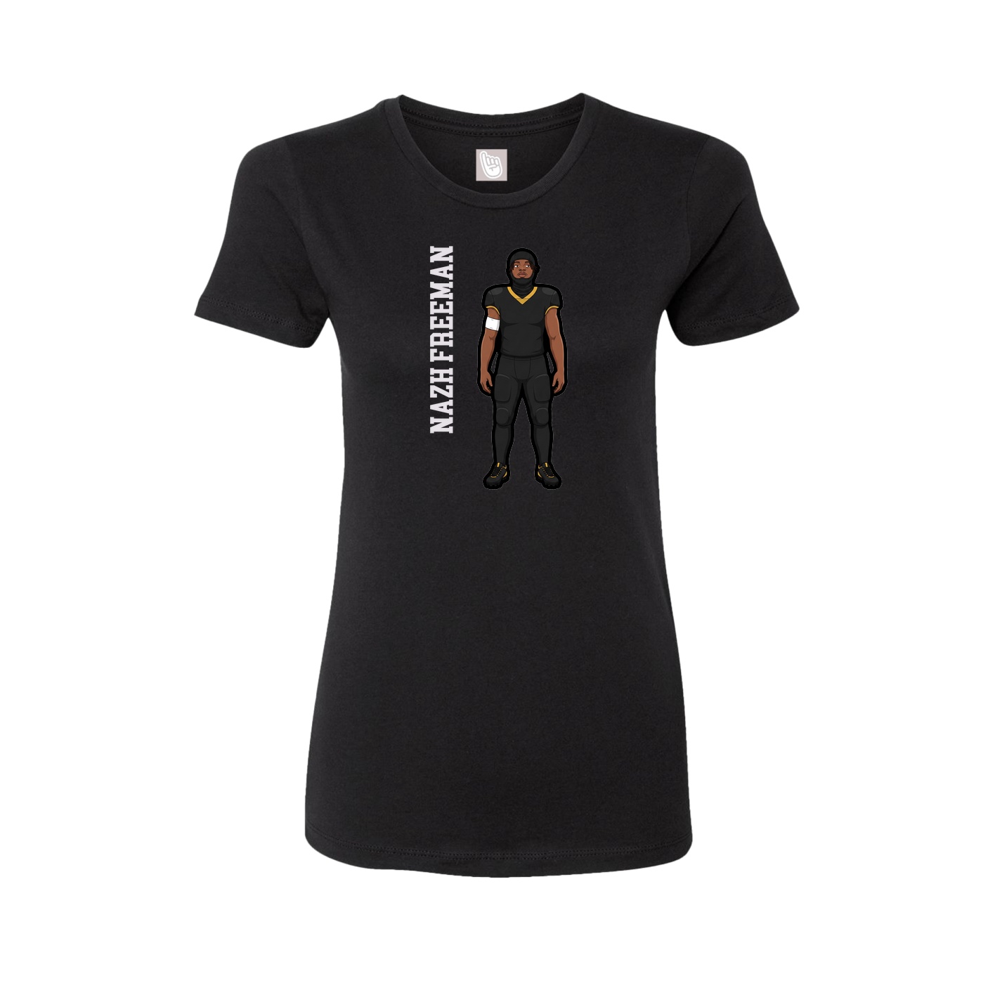 Womens Tee — Name Vertical in Black