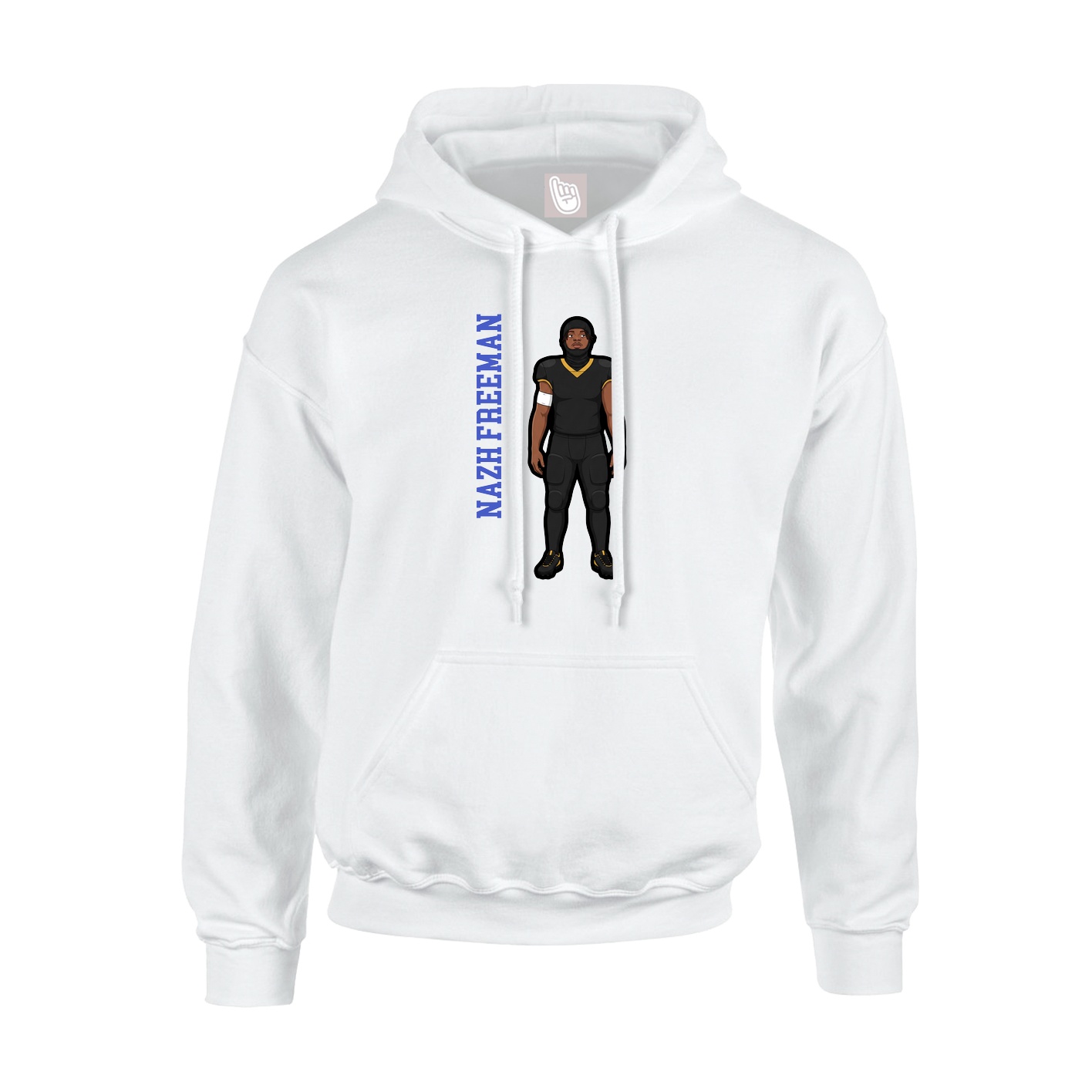 Youth Hoodie — Name Vertical in White